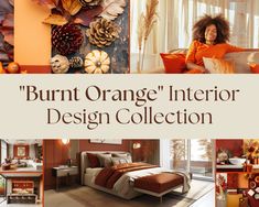 an orange interior design collection is featured in this image