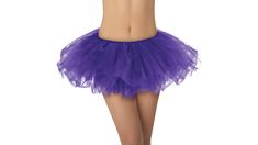 a woman wearing a purple tutu skirt