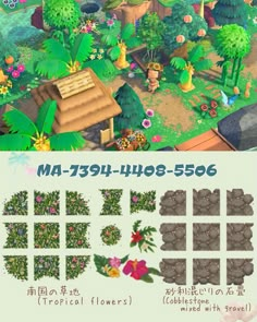 the game has many different types of plants and flowers in it, including trees, bushes,