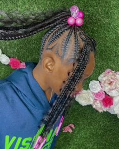 Super Cute Hairstyles, Scalp Braids, Lil Girl Hairstyles, Kid Braid Styles, Single Braids, Protective Hairstyles Braids, Braids With Beads, Natural Curls Hairstyles