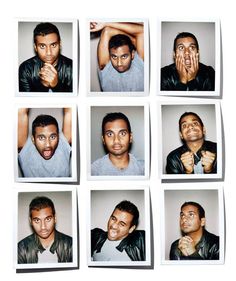 six different pictures of a man with his hands on his face