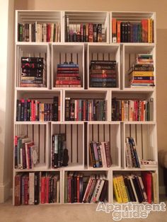 a book shelf filled with lots of books