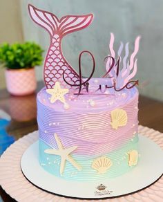 Mermaid 3rd Birthday Cake, Mermaid 2nd Birthday Cake, Mermaid Rainbow Party, Mermaid Theme Birthday Cake Simple, Buttercream Mermaid Cake, Oneder The Sea Cake, Simple Mermaid Birthday Cake, Simple Mermaid Cake, Mermaid Cakes For Girls Birthday