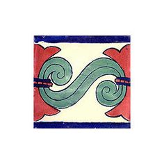 an image of a decorative tile with swirls and waves on the bottom half of it