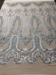 Royalty Design, Tables Decorations, Night Gowns, Stretch Mesh Fabric, Lace Decor, Sequin Fabric, 4 Way Stretch Fabric, Silver Sequin, Prom Gown