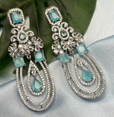 "Hey, Welcome to our shop! Sabyasachi Inspired Indian Wedding Partywear Bridal Afghani Pakistani Bollywood Style Cz Stones Studded Green Pink American Diamond Dangler Earring /AD Earring/CZ Diamond Stone Earring Wedding Jewelry/CZ Earring/ Best Gift For Anniversary/ Birthday/ Engagement.  < 1 DAY ITEM SHIPMENT | 7-8 Days Delivery TIME> About our Jewellery - Classic, Brilliant & Elegant. We deal in all type of Premium Indian Bollywood Jewellery. * AD Jewelry set * Kundan Necklace * Polki Jewellery * Uncut Jewellery * AD Ring * AD Bangles * AD Pendant Set * Pachi Kundan & many more.. * All our products are made with high-quality stones, the intricate texture and design makes it a must-have for every modern woman. 100% Brand New & 100% High Quality All jewelry Sets & Other Product Material : Stone Work Drop Earrings For Reception, Chandelier Drop Earrings With Stone Work For Reception, Reception Chandelier Drop Earrings With Stone Work, Stone Work Drop Danglers For Reception, Reception Stone Work Chandelier Drop Earrings, Stone Work Danglers For Reception, Reception Stone Work Dangle Earrings, Celebration Stone Work Drop Chandelier Earrings, Bollywood Dangle Earrings For Reception