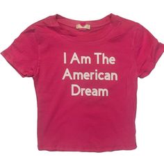 Celebrate your unique journey with our "I Am the American Dream" Vinyl Pink T-Shirt. This vibrant tee is designed to make a bold statement, featuring the empowering phrase "I Am the American Dream" in striking vinyl lettering. The pink hue adds a fun and fashionable touch, while the vinyl design provides a sleek, modern finish that pops against the soft, comfortable fabric. Perfect for showcasing your pride and individuality, this t-shirt is ideal for casual outings, inspiring conversations, or 2000s T Shirt, The American Dream, Y2k Baby Tee, Pink T Shirt, Baby T Shirts, Cropped Tube Top, Pink Tshirt, American Dream, Vinyl Lettering