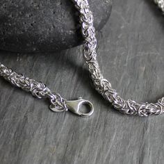 Heavy Sterling Silver Handmade Byzantine Chain | Accent Yourself – AccentYourself Chain Maille Necklace, Corvallis Oregon, Byzantine Chain, Viking Knit, Chain Maille, Chains Jewelry, Silver Wire, Chain Lengths, Handmade Silver