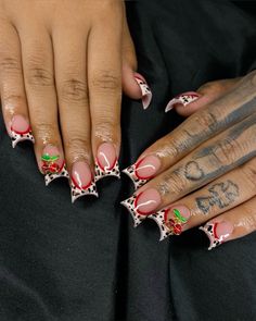 @ nailedby.jenniw Cherry Duck Nails, Nails That Go With Every Outfit, Cheetah Print Duck Nails, 2000s Nail Designs, Cheetah Print Nails, Cheetah Nails, Duck Nails