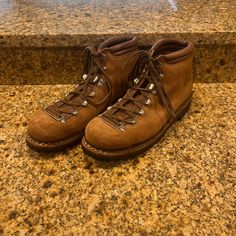 These High Quality Vintage Boots Are In Very Good Used Condition. Size Is Hard To Read But They Measure Like A Women’s 9, Men’s 7.5. Measurements And Tag Info Provided On Photos. Made In Germany. Smoke Free Pet Friendly Home. Measurements And Tag Info Provided On Photos. I Love To Make Bundles So Please Be Sure To Check Out My Closet! 25% Off 2 Or More Items! Bundles Must Come In Under 5lbs Including The Box. Thank You! Vintage Lace-up Boots For Outdoor Activities, Suede Boots For Adventure With Round Toe, Rugged Lace-up Hiking Boots With Branded Insole, Lace-up Suede Boots For Adventure, Rustic Boots With Vibram Sole And Round Toe, Reinforced Heel Hiking Boots For Adventure, Adventure Hiking Boots With Reinforced Heel And Round Toe, Adventure Hiking Boots With Reinforced Heel, Suede Hiking Boots With Round Toe For Adventure