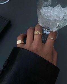 Hm Aesthetic, Jewelry Basics, Ring Rosegold, Jewelry Aesthetic, Nail Jewelry, Ring Stack, Square Rings, Jewelry Photography