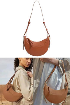 Embrace the epitome of sophistication with our Luna Leather Hobo Handbag. Meticulously crafted from premium genuine leather, Elegant Hobo Bag With Textured Leather And Double Handle, Elegant Textured Leather Hobo Bag, Elegant Brown Hobo Bag With Adjustable Handle, Brown Textured Leather Hobo Bag, Elegant Brown Textured Leather Hobo Bag, Leather Hobo Handbags, Chic Bags