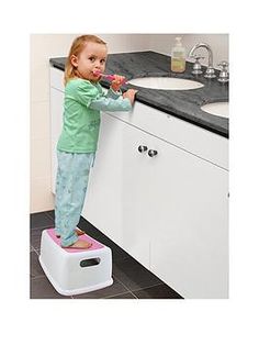 Dreambaby toddler & me single height step stool- pink the toddler & me step stool with sure-grip ripple top helps Baby Toilet, Dream Baby, Home Insurance, Baby Size, Bath Time, Fashion Furniture