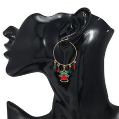 As you count down 'til Christmas, cherish the season in these drop earrings crafted with gleaming 18k gold-plated metal and a medley of jeweled beads. A whimsical charm hangs from the hoop silhouette for lots of playful movement. 1.18" W x 1.97" L 18k gold-plated copper / acrylic / enamel Earring Crafts, 18k Gold, Gold Plate, Hoop Earrings, Copper, Plating, Drop Earrings, Beads, Christmas