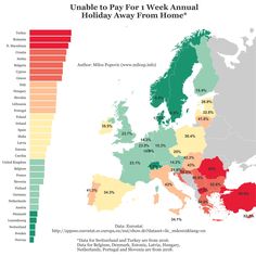 a map showing the percentage of people living in each country, and how much they pay for