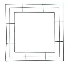 a drawing of a square and rectangle in black ink on white paper with squares