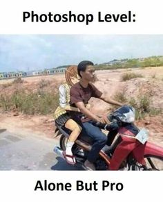 a man riding on the back of a red motorcycle next to a woman sitting on top of it