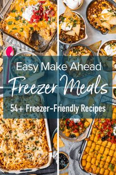 easy make ahead freeze meals with text overlay