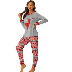 This matching family pajama set features classic Christmas deer printed in long-sleeved tops and long pants, make these Pj's perfect for Christmas festivities.Matching PJs made from a soft and long-lasting material. It's excellent elasticity for perfect fit, skin friendly, breathable, comfortable and soft wearing.Perfect comfy pajamas for Christmas morning pictures, lounging on movie night, gift-giving traditions, and breakfast with Santa.Great for Gifting and Family Holiday Photos! And your rel Pajamas For Christmas, Christmas Morning Pictures, Breakfast With Santa, Comfy Pajamas, Christmas Festivities, Family Pajama Sets, Matching Pjs, Family Holiday Photos, Christmas Pajama Set