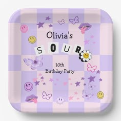 an image of a square birthday party plate