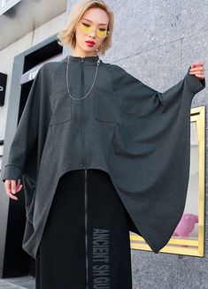 Art o neck exra large hem cotton women plus size Wardrobes gray loose tops Oversized Long Sleeve Lagenlook Blouse, Oversized Lagenlook Long Sleeve Blouse, Oversized Lagenlook Top With Pockets, Baggy Wide-leg Harem Pants Lagenlook Style, Oversized V-neck Top In Lagenlook Style, Batwing Sleeve Shirt, Plus Size Tips, Persian Fashion, Meghan Trainor