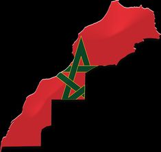 the map of morocco with an inverted star on it