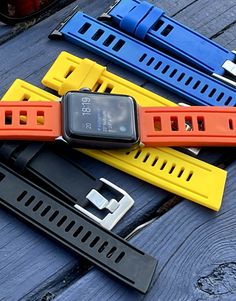 High-quality Silicon-Rubber band for your Apple® Watch Do you want to personalize your Apple® Watch with Isofrane style? The Isofrane Style strap is made with a vibrant personality color that looks to jump up your wrist. Available in four colors, so you can express your personality. Express your Personal Style Orange: CreativeBlack: ElegantBlue: IntellectualYellow: Optimistic When looking for an affordable great-looking watch strap, look no further, It's very comfortable, has excellent durabilit Durable Modern Watch Bands For Everyday Use, Modern Bracelet Strap Watch Bands For Outdoor, Modern Outdoor Watch Bands With Bracelet Strap, Vibrant Personality, Color Personality, Small Case, Rubber Watches, Apple Watch Models, Waterproof Watch