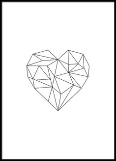 a black and white photo of a heart shaped object in the shape of a diamond