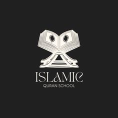 the logo for islamic quran school, which is designed to look like an open book