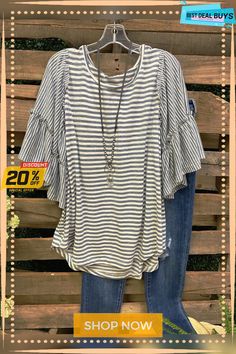 Casual Striped Shift Tops Half Sleeve Tops, Ruffle Shirt, Striped Sleeve, Grey Women, Half Sleeve, Casual T Shirts, Striped Shirt, Shirt Online, Half Sleeves