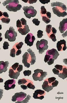 an animal print with pink and black spots