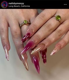 Asian Nails, Airbrush Nails, Nails Today, Unique Acrylic Nails, Gem Nails, Prayer Board, Pink Acrylic Nails, Fabulous Nails, Dream Nails