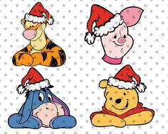 winnie the pooh and tigger christmas cliparts for digital scrapbooking