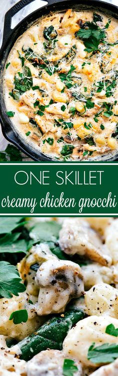 one skillet creamy chicken gnocchi with spinach