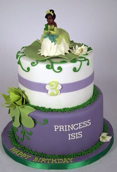 a princess and the frog themed birthday cake