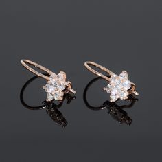 "Simple & dainty 14k solid rose gold flower earrings, Small elegant white cz womens earrings, Gold children earrings,Delicate dangle earrings This is a stunning, feminine earrings that works well for all occasions, styles, and ages. You will love it! WE OFFER UNLIMITED PERIOD INSTALLMENTS PLAN Earrings information: Main stone: Cubic zirconia Metal type: Gold Metal stamp: 14k Gold Type of earring fasteners - Kidney ear wires Customization / Replacements It's easy to create jewelry that's perf Delicate Rose Gold Diamond Earrings For Gift, Delicate Rose Gold Diamond Earrings As Gift, Dainty Rose Gold Hoop Earrings With Cubic Zirconia, Rose Gold Dainty Diamond Earrings, Rose Gold Cubic Zirconia Flower Earrings For Formal Occasions, Rose Gold Cubic Zirconia Flower Shaped Jewelry, Formal Rose Gold Cubic Zirconia Flower Earrings, Rose Gold Dainty Crystal Earrings For Pierced Ears, Rose Gold Cubic Zirconia Flower Earrings