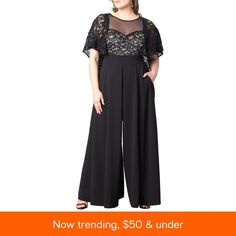 in stock Elegant Black Jumpsuits And Rompers For Gala, Bride Jumpsuit, Jumpsuit Plus Size, Formal Jumpsuit, Sequin Jumpsuit, Jumpsuit Dressy, Plus Size Jumpsuit, Lace Bodice, Black Jumpsuit