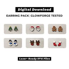 Get All My Files for $10/Month + All Files I Make in the Future: https://www.patreon.com/VicTacToe HOLIDAY EARRING BUNDLE: https://etsy.me/3srj2mX ◈ Christmas Earring Pack (stud earrings) - Digital Download ◈ Download the files and then make earrings with your laser cutter! NO PHYSICAL ITEMS WILL BE SHIPPED. VIDEO OF HOW I MAKE EARRINGS: https://youtu.be/llh8hSKyn0Q DOWNLOAD INCLUDES: * SVG files of the 6 earring pairs shown * A directions file and a suggested material & Glowforge settings file Glowforge Settings, Earring Pack, Svg Laser Cut Files, Christmas Tree Earrings, Earring Bundle, Holiday Earring, Earring Tree, Men Earrings, Laser Cut Files