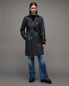 Black Coats, Trench Coat Black, Sheep Leather, Dress Shoes Womens, Coat Black, Classic Silhouette, 2024 Collection