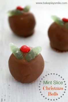 mini christmas balls made with chocolate and candy