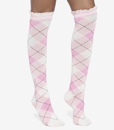 Anastasia Aesthetic, Angel Clothes, Princess Charm School, Doll Closet, Argyle Socks, Zombie Costume, Sock Drawer, Over The Knee Socks, Pink Girly Things