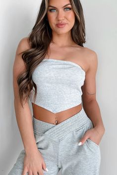 I Won't Compromise Ribbed Bandana Tube Top (Light Grey) · NanaMacs Casual Non-stretch Strapless Tube Top, Casual Ribbed Bandeau Crop Top, Casual Ribbed Strapless Tube Top, Casual Solid Color Crop Top Tube Top, Trendy Ribbed Bandeau Top, Casual Fitted Ribbed Tube Top, Ribbed Stretch Tube Top, Ribbed Stretch Sleeveless Tube Top, Casual Ribbed Tube Top