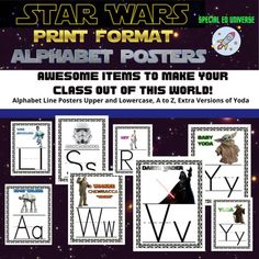 star wars printable alphabet posters for children