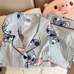 Estilo Cartoon, Cartoon Stitch, Cardigan Tops, Pajamas, Disney, Long Sleeve, Anime, Design