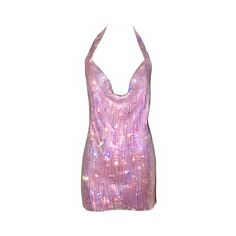 a pink dress with sequins on it