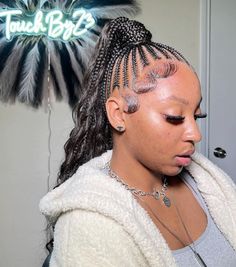 Hair Ambassador, Boho Braided Ponytail, High Ponytail Cornrows, Ponytail Cornrows, Girls Braided Hairstyles Kids, Cornrow Ponytail, Black Ponytail Hairstyles