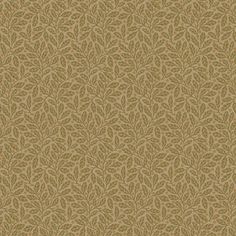 a brown and tan wallpaper with small leaves on the bottom right corner, in an ornate pattern