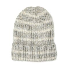 Stay warm, look cute. Time and Tru's Knit Beanie completes any cold-weather ensemble to perfection. This womens winter hat features a fun striped pattern, ribbed cuff and an ultra-plush lining so you stay extra cozy. This hat is a must-have for your cold weather accessories and helps keep you covered during everyday outings and weekend adventures. Only at Walmart. Size: One Size.  Color: Gray.  Gender: female.  Age Group: adult. Winter Striped Hats One Size Fits Most, Striped Winter Hats One Size Fits Most, Cozy Ribbed Winter Hats, Fuzzy Hats, Womens Winter Hat, Weekend Adventures, Womens Winter, Winter Hats For Women, Winter Beanie