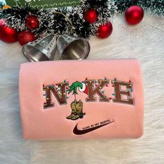 Sand In My Boots Grinch Christmas Morgan Wallen Nike Embroidered Sweatshirt Sweatshirt And Shirt Outfit, Dog Mom Life, Morgan Wallen, Nike Sweatshirt, Cute Nikes, Holiday Sweatshirt