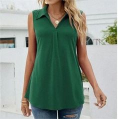 Simple and Elegant Solid Color Linen Cotton Casual Shirt – Majxx Solid Sleeveless Shirt For Summer, Plain Collared Tops For Spring, Casual Sleeveless Solid Color Blouse, Casual Sleeveless Shirt For Work, Summer Solid Collared Tops, Summer Collared Solid Tops, Collared Solid Tops For Summer, Casual Green V-neck Blouse, Green Collared Summer Blouse